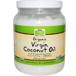 Органическое кокосовое масло холодного отжима Now Foods